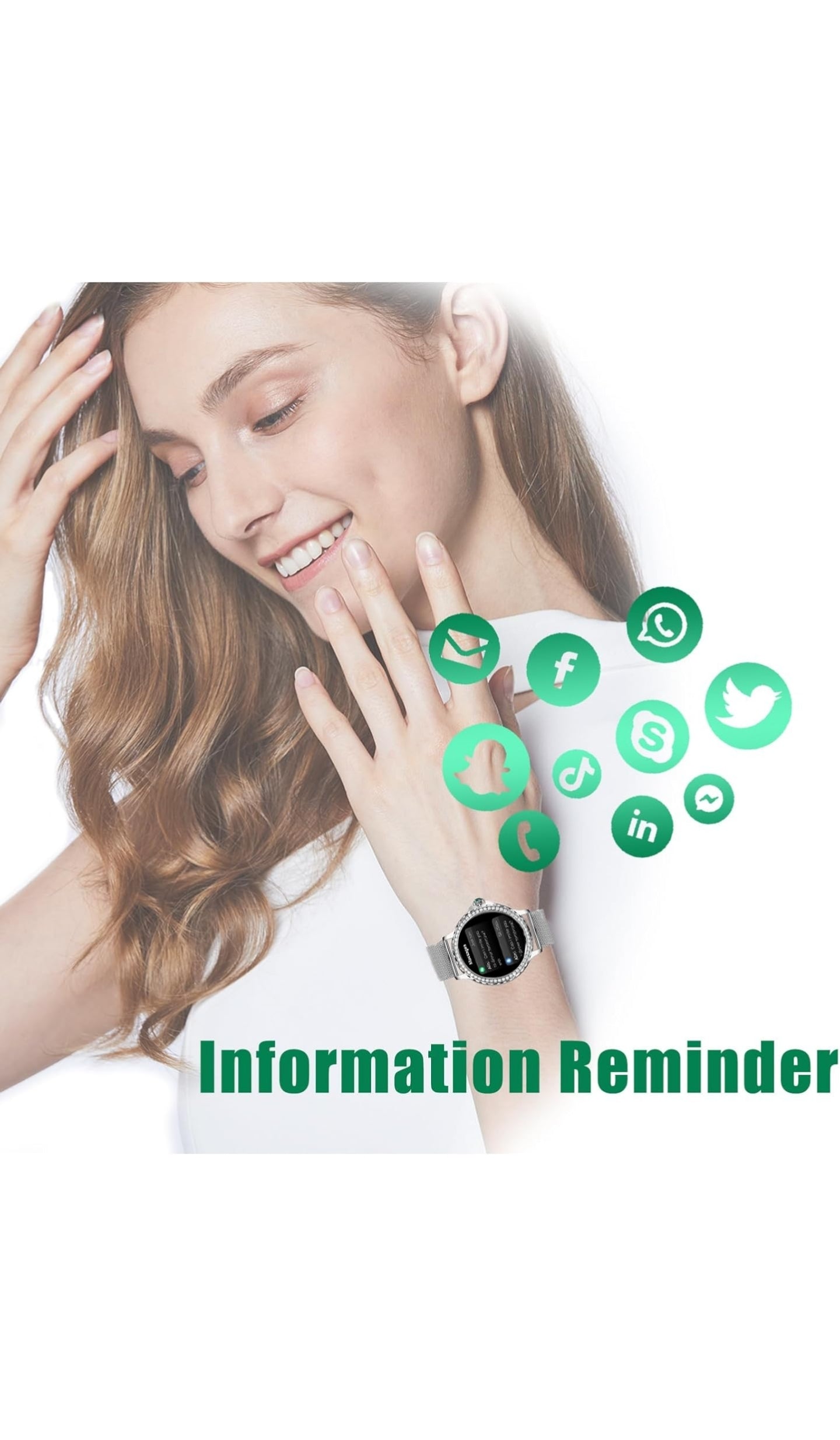 SoPrii Smartwatch Damen, IP68 Wasserdicht Fitness Tracker Smart Watch Damen,mit Weibliches Zyklusmanagement Pulsuhr Blutdruckmessgerät Schlafmonitor Damen Armbanduhr für iOS Android