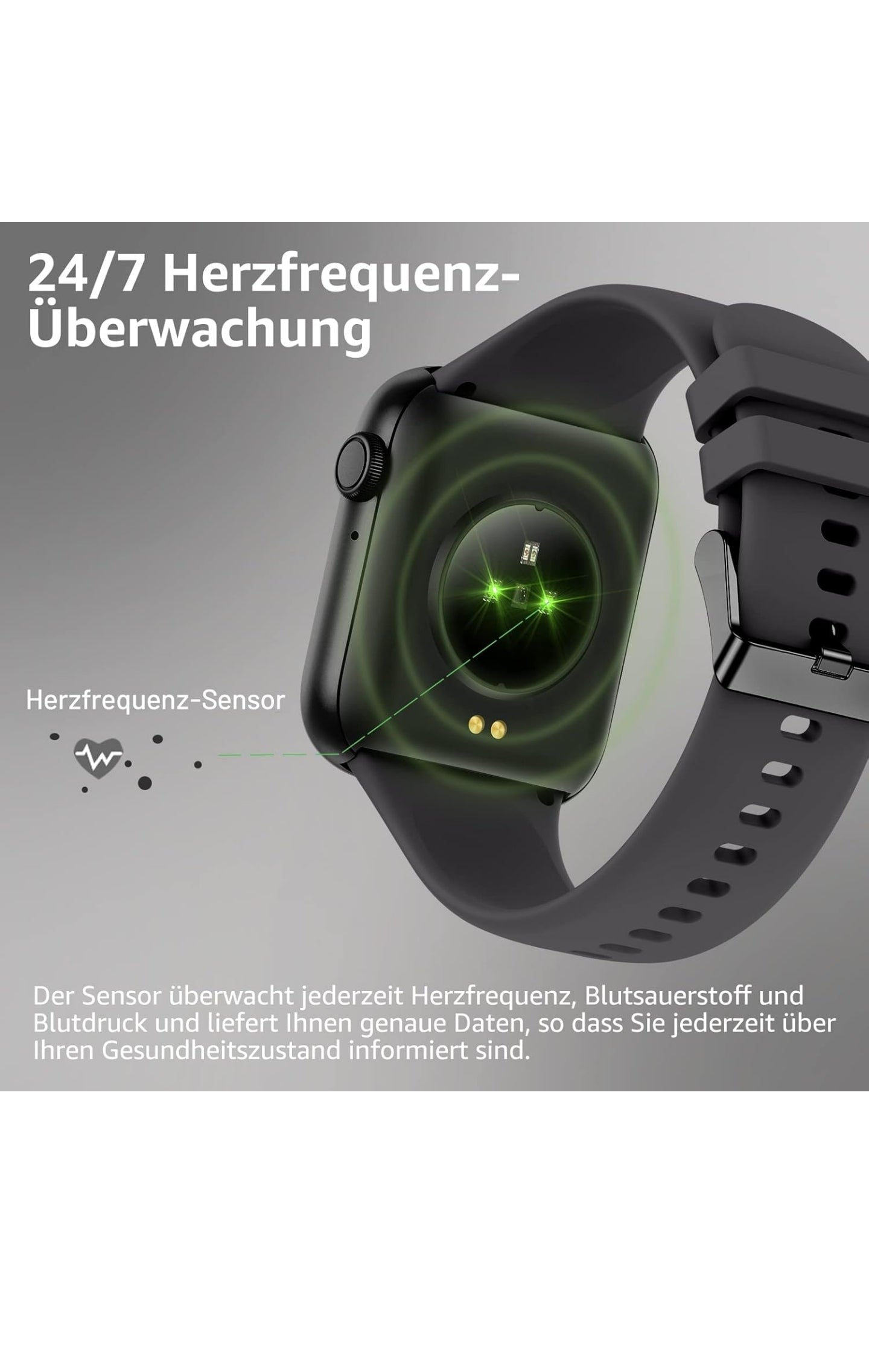 ASWEE Smartwatch Frauen Männer Kinder Fitness-Uhr mit 1,95 Zoll TFT Touchscreen Smart Watch, IP68 wasserdichte Fitness-Tracker mit Pedometer Herzfrequenzmesser Blutdruckmessgerät Stoppuhr für