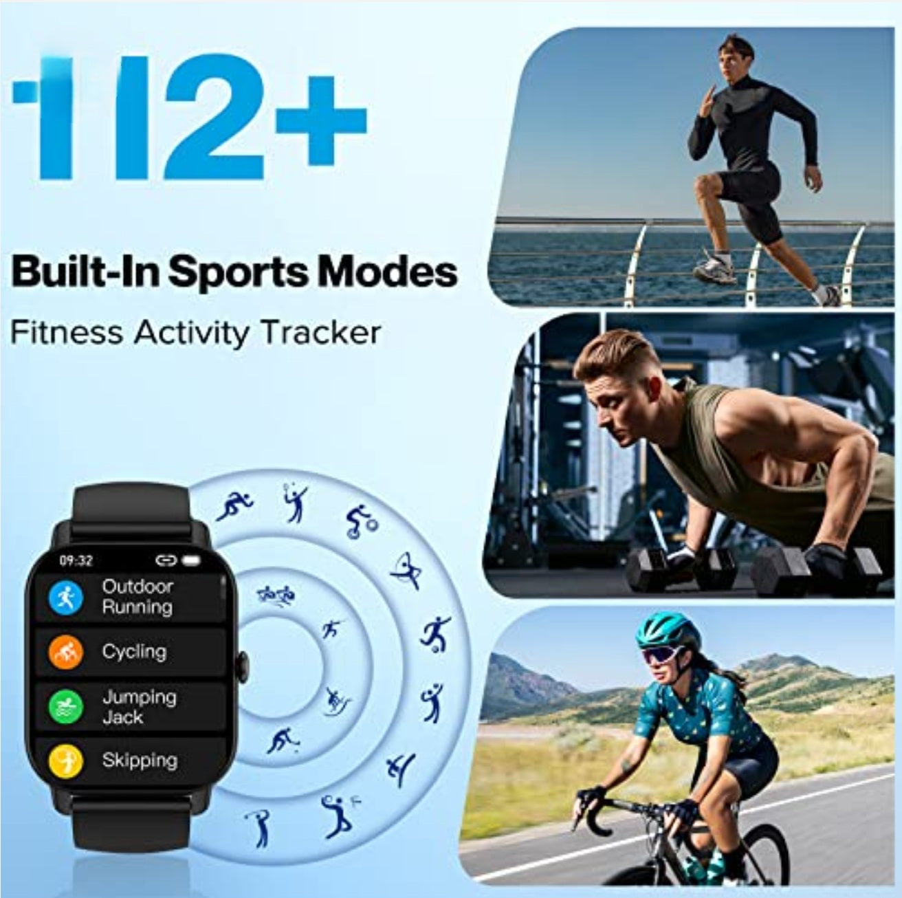 Aptkdoe Smartwatch Damen Herren mit Bluetooth Anrufe, 1.85 Zoll Voll Touch Screen Smart Watch, 112 Sportmodi Fitnessuhr, IP68 Wasserdicht Sportuhr mit Schrittzähler Schlafmonitor für iOS und Android