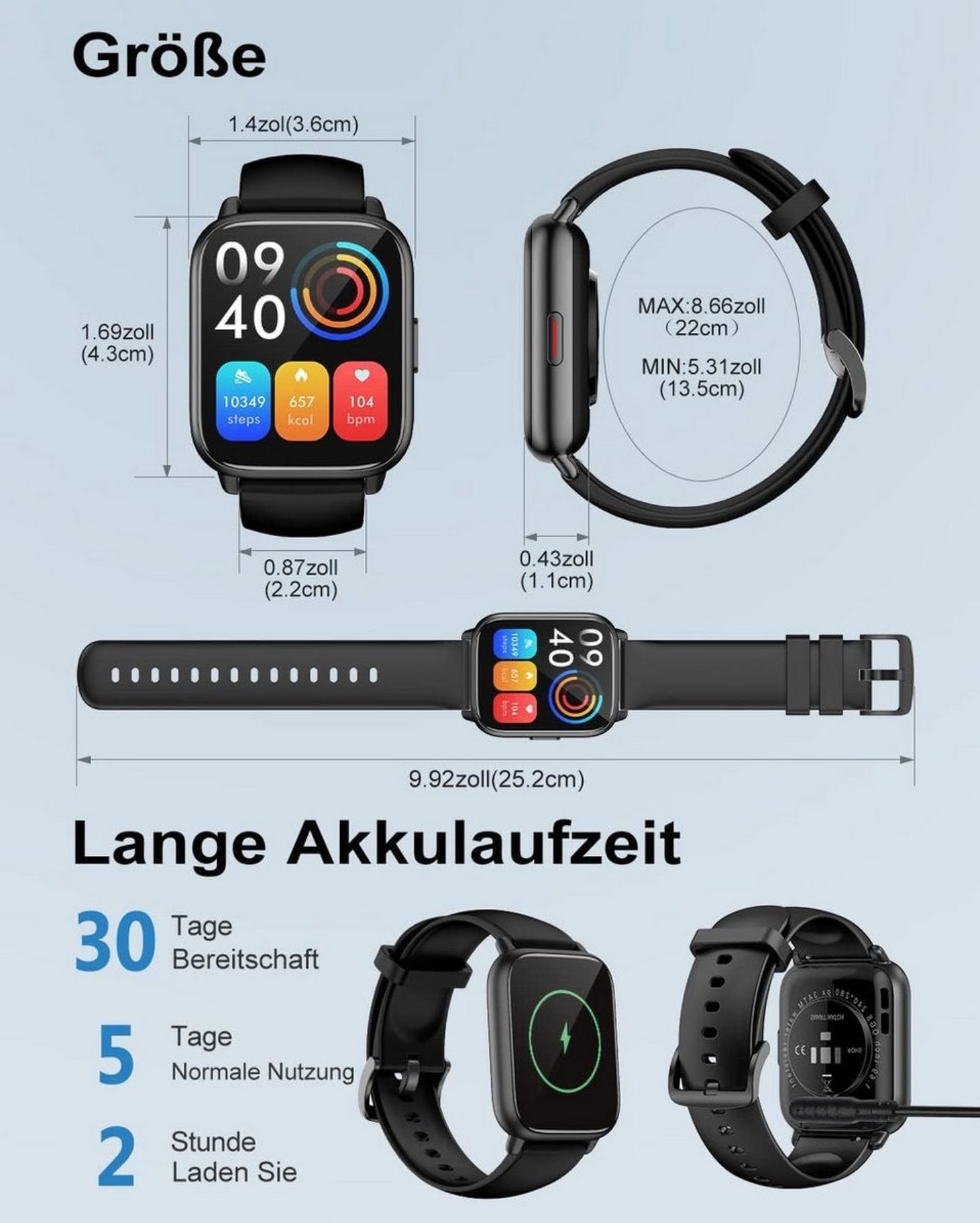 RUIMEN
für Männer und Frauen mit Telefonfunktion mehrere Trainingsmodi Smartwatch
mit SpO2-Überwachung, Herzfrequenzmesser, Schlafmonitor, Schrittzähler