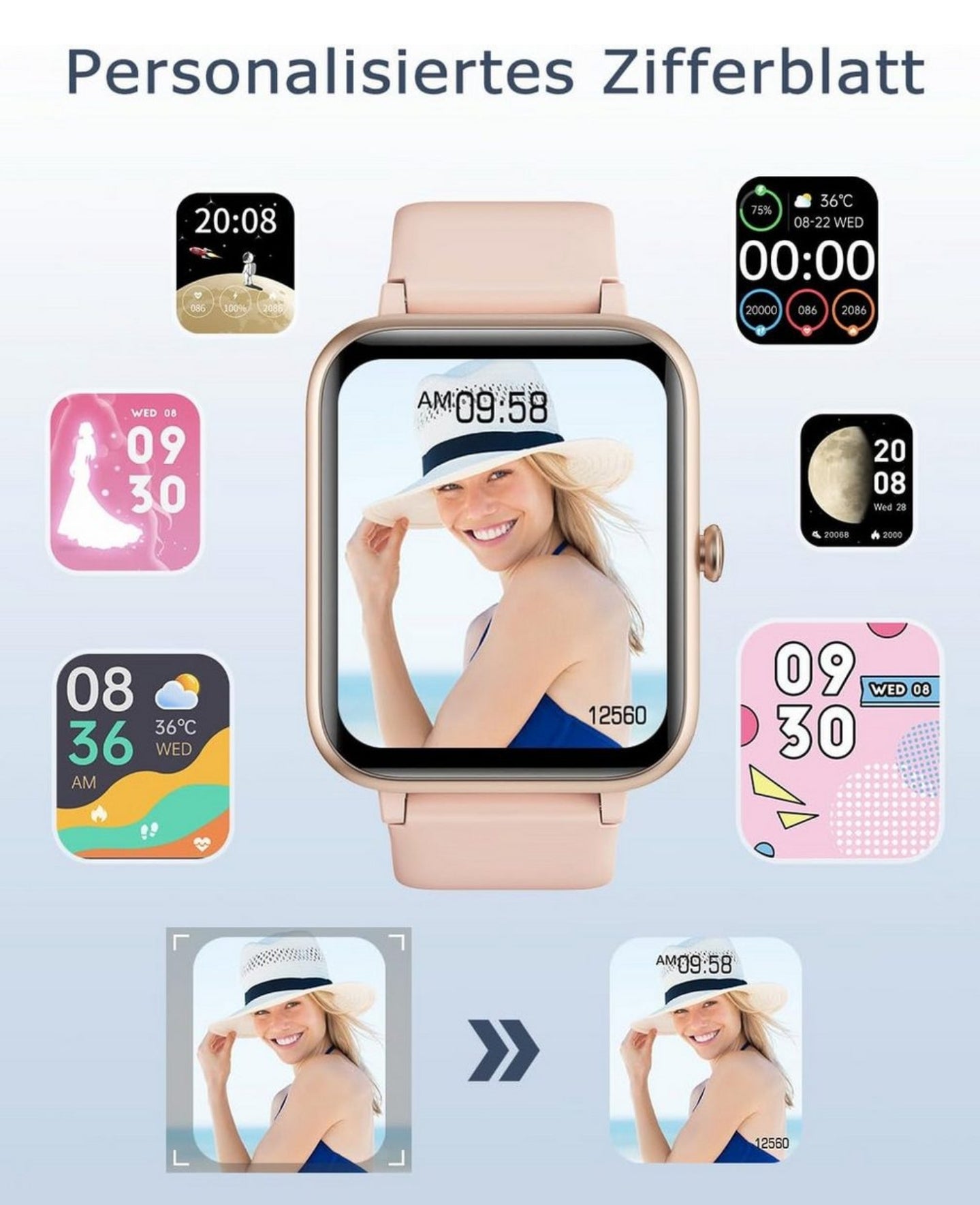 GRV
für Damen Herren mit Telefonfunktion Multi Trainingsmodi Smartwatch
mit Herzfrequenzmessung,SpO2,Schrittzähler,Schlafmonitor
Android/iOS
Betriebssystem