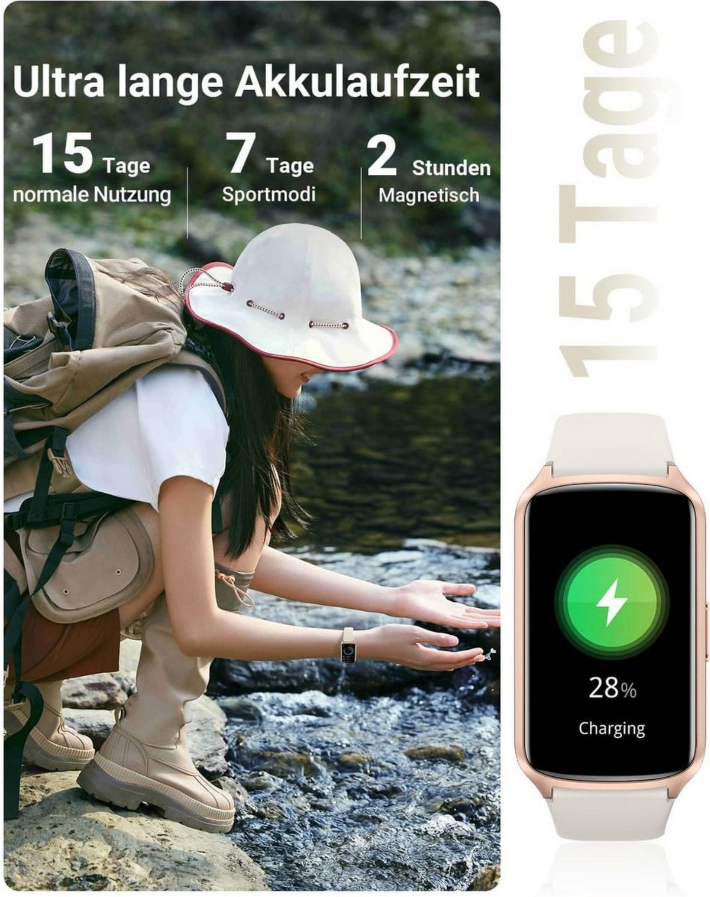 AMZHERO
20+Trainningsmodi,Schlafüberwachung, Herzfrequenzmessung,Schrittzähler Smartwatch
smartwatch frauen smatchwatch uhren damen fitness tracker Herren