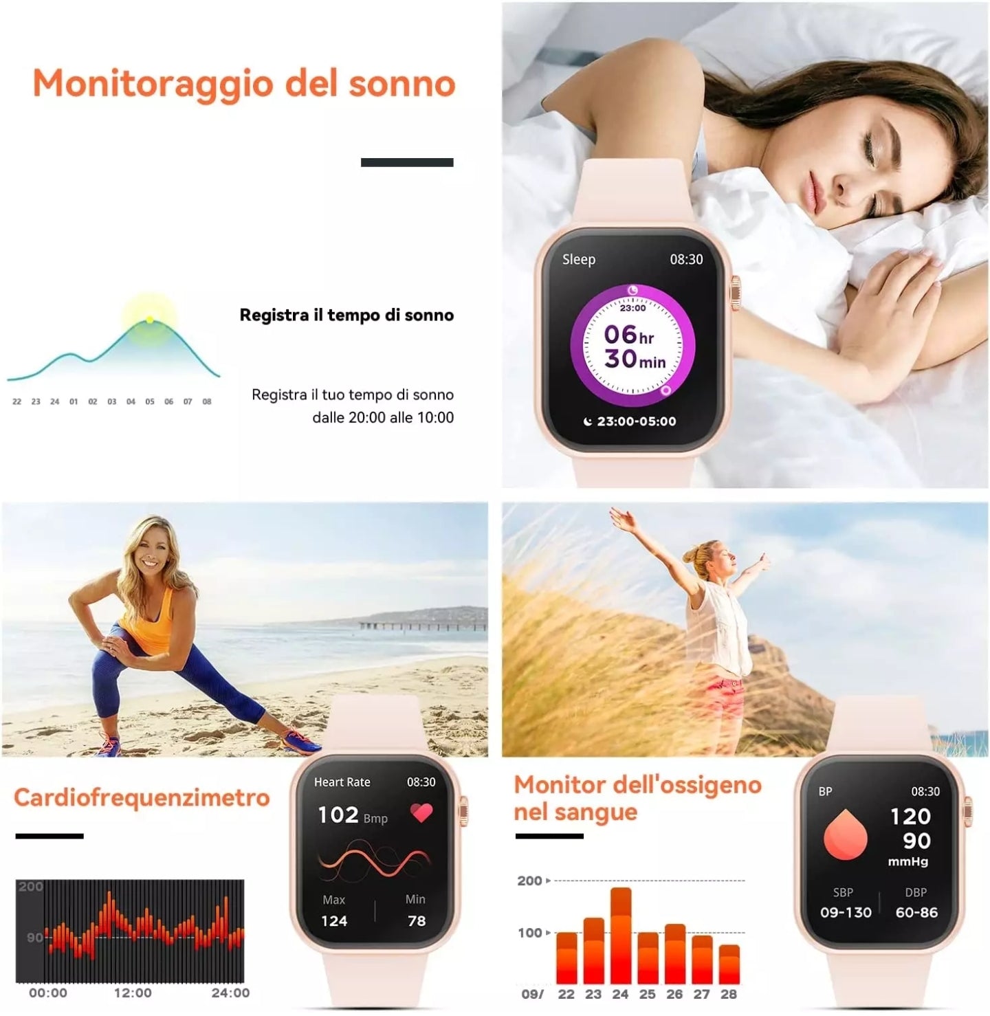 2023 Smartwatch Uomo Donna, 1,85'' Schermo Orologio Smartwatch Con Chiamata Bluetooth
