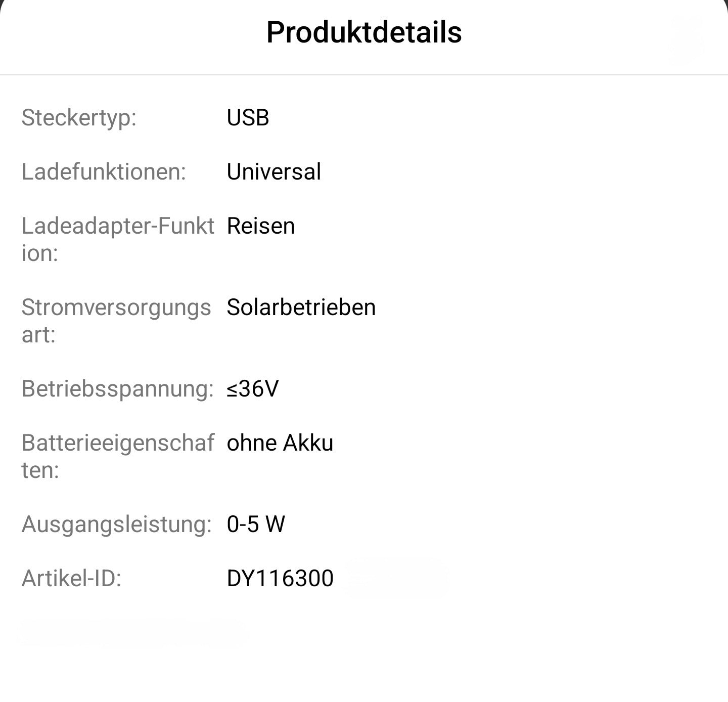Solar-USB-Ladegerät
