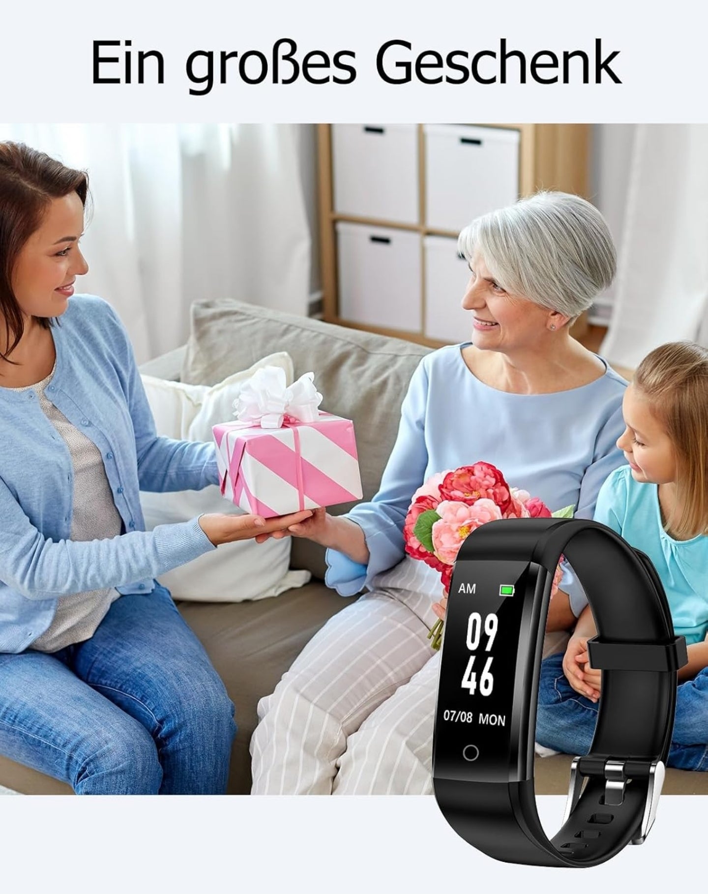 VEGOATY Fitness Armband Ohne Bluetooth - Schrittzähler Mit Schlafüberwachung